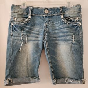 Rue21 Rhinestone Distressed Jean Shorts Size 5/6